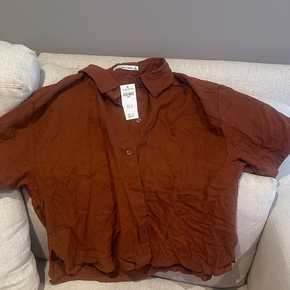 Abercrombie & Fitch Terracotta Button-Up Shirt